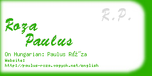 roza paulus business card